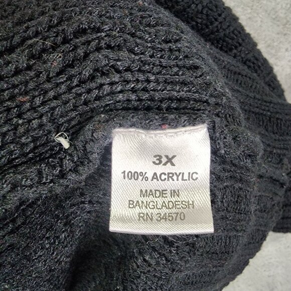 Womens Black Jason Maxwell Open Front Cardigan Sweater 100% Acrylic Size 3X - Picture 5 of 9